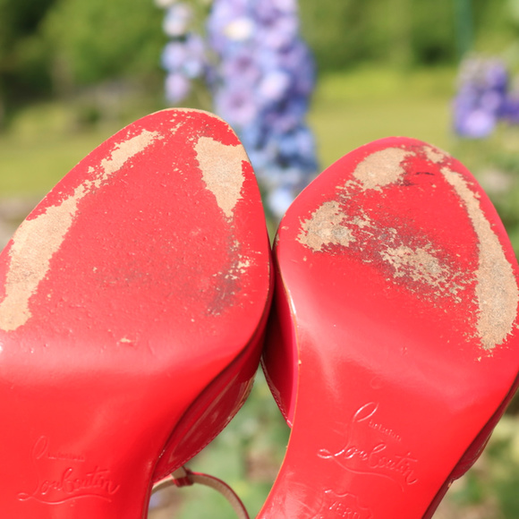 Christian Louboutin | Hot Pink T-Strap Pumps - Picture 6 of 8